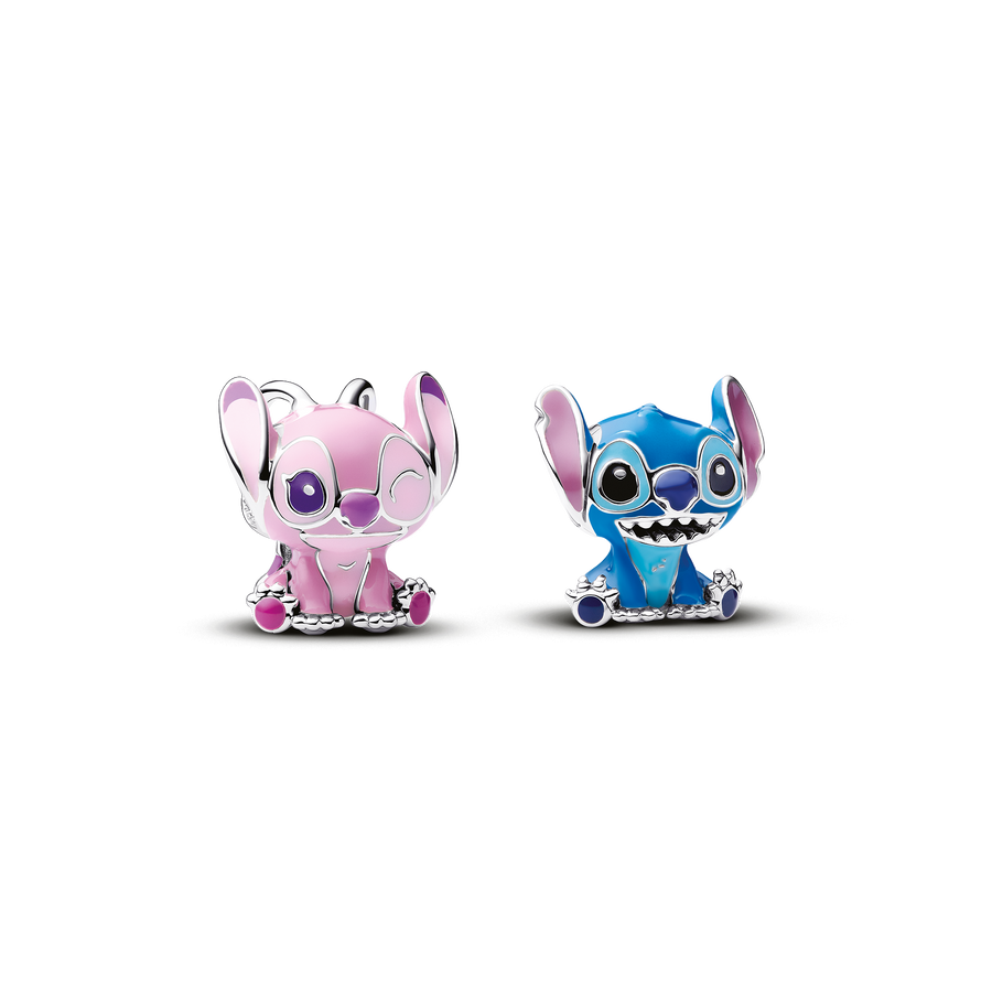 Disney x Pandora Stitch and Angel Charm Duo