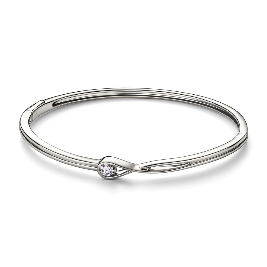 Pandora Infinite 14k White Gold Lab-grown Diamond Bangle