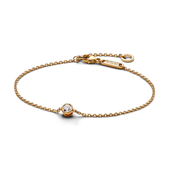 Pandora Era Bezel 14k Gold Lab-grown Diamond Chain Bracelet