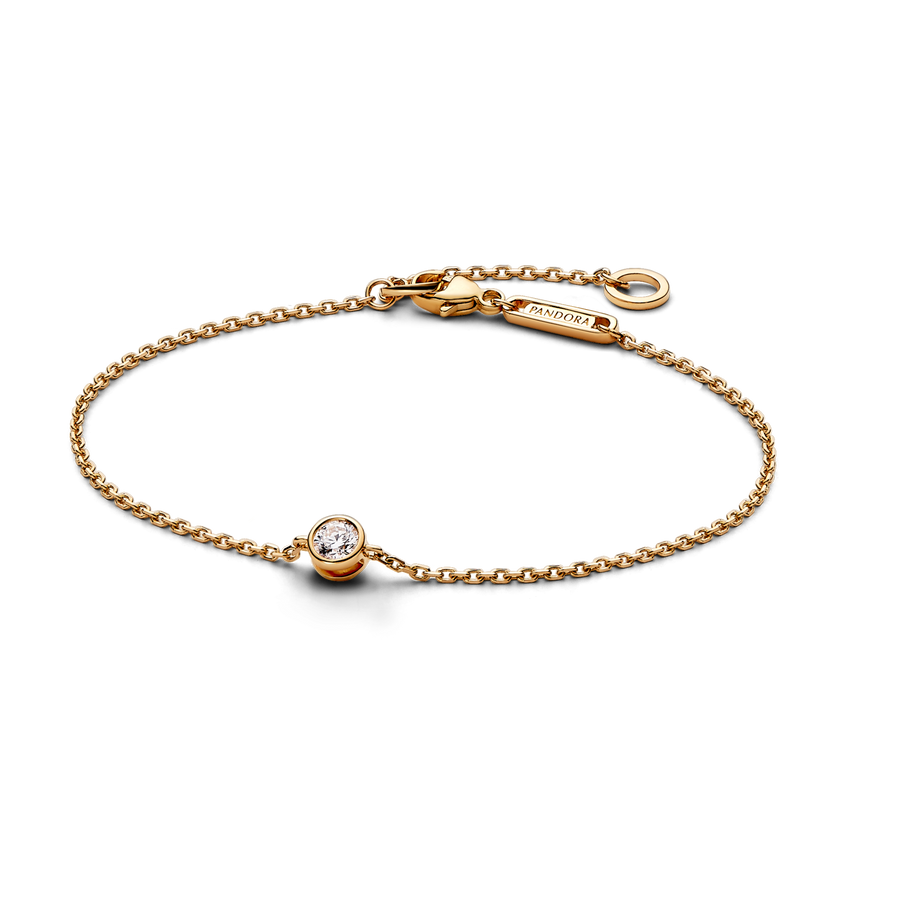 Pandora Era Bezel 14k Gold Lab-grown Diamond Chain Bracelet