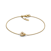 Pandora Talisman 14k Gold Lab-grown Diamond Pavé Heart Chain Bracelet