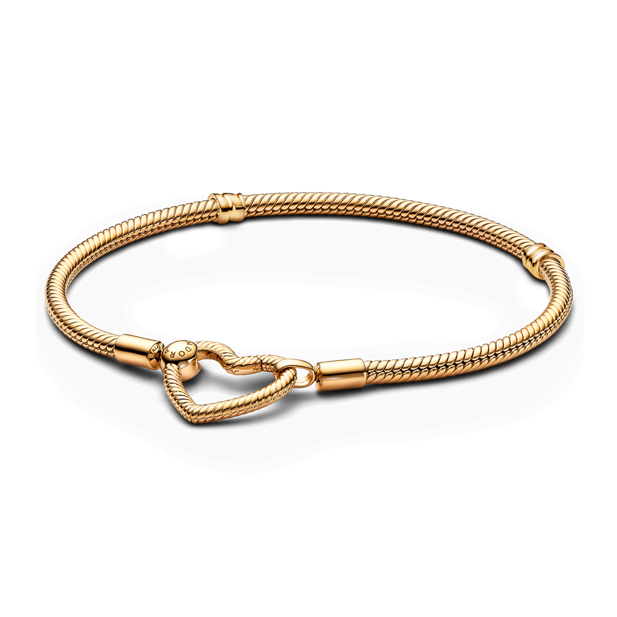 Pandora Moments Heart Closure Snake Chain Bracelet