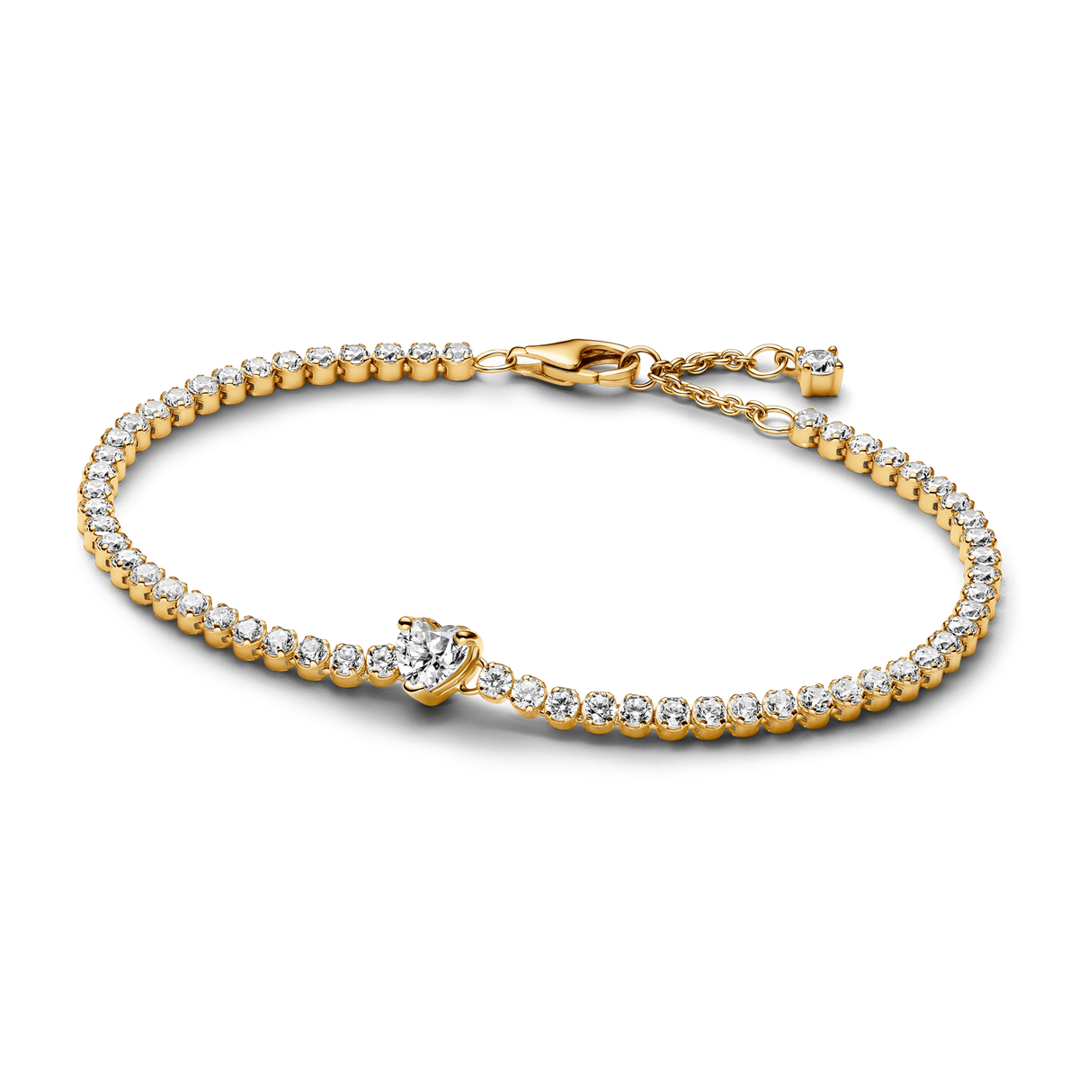 Sparkling Heart Tennis Bracelet