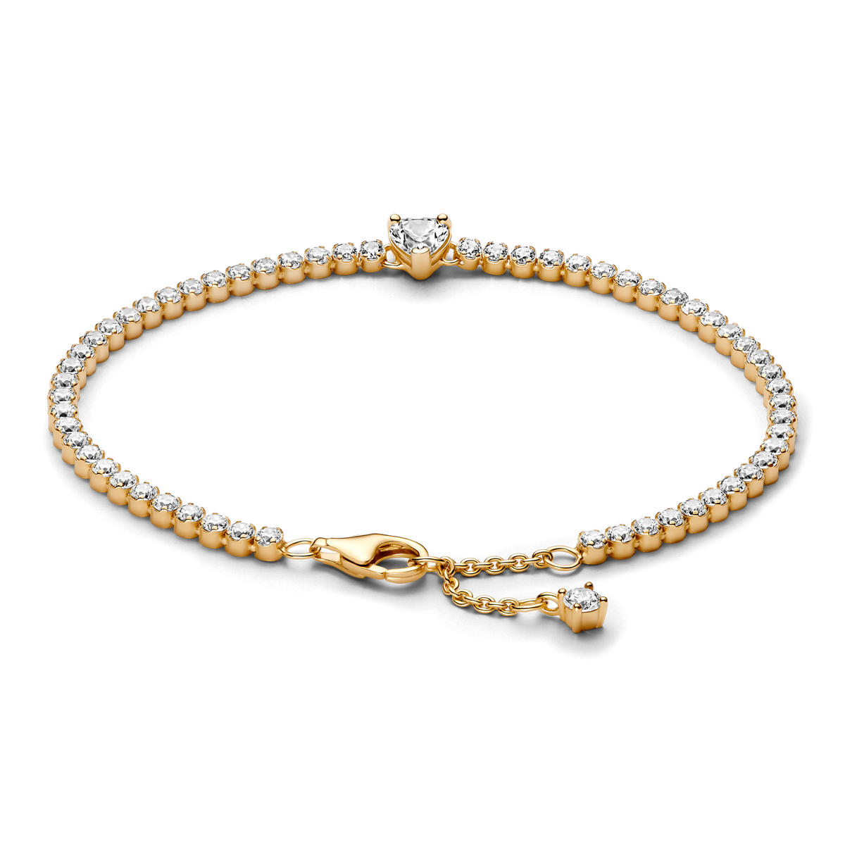 Sparkling Heart Tennis Bracelet
