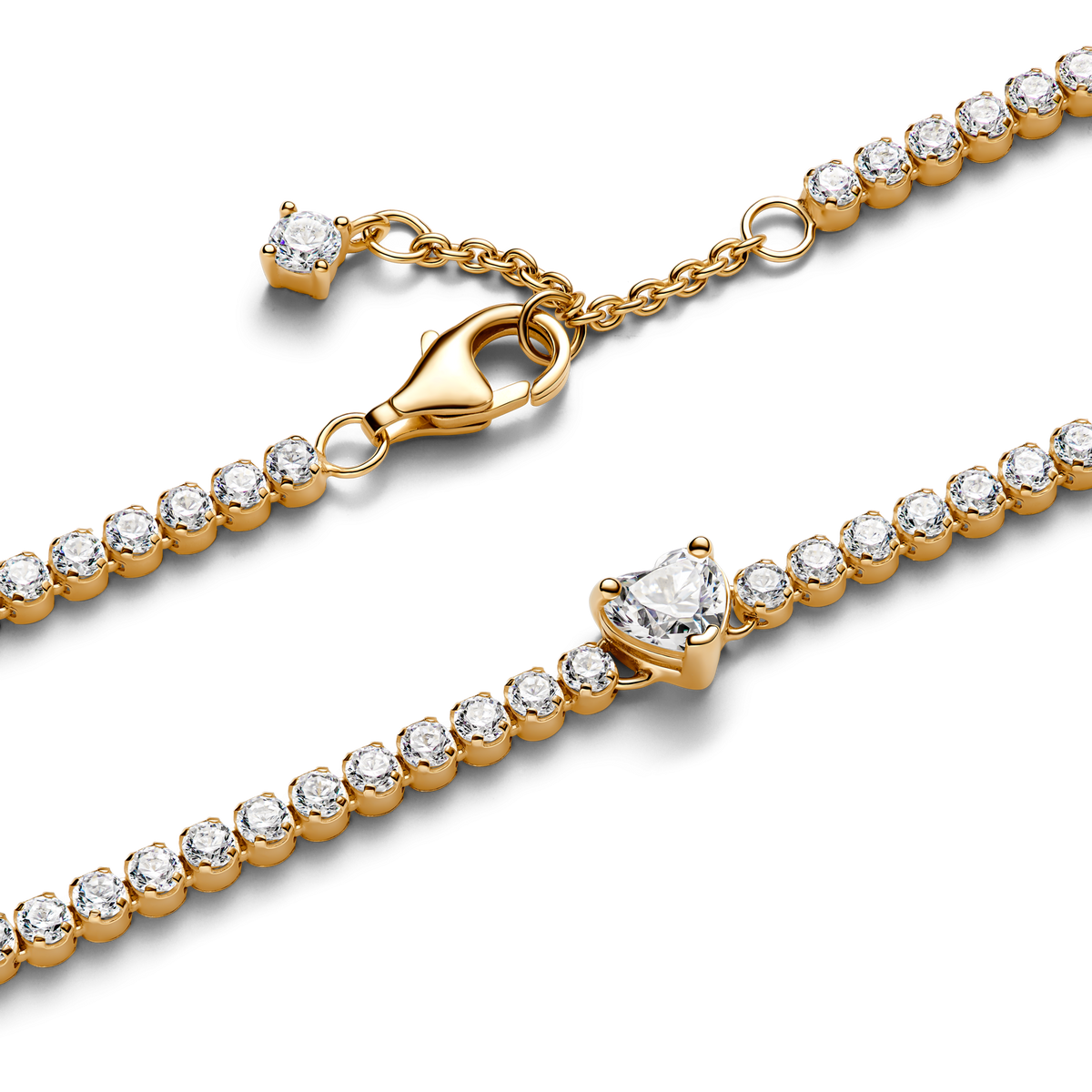 Sparkling Heart Tennis Bracelet