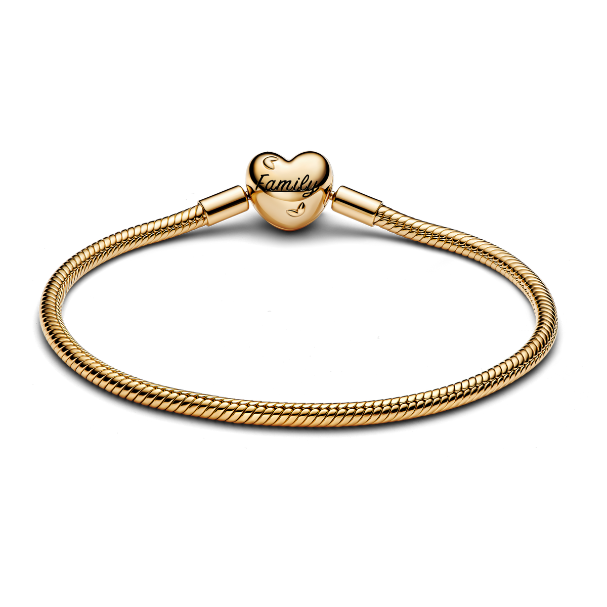 Family Tree Heart Clasp Snake Chain Bracelet