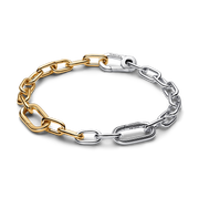 Two Tone Lock and Key Bracelet and Charm Set