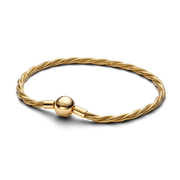 Round Pandora Clasp Twisted Snake Chain Bracelet