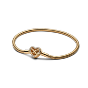 Sparkling Infinity Heart Clasp Snake Chain Bracelet
