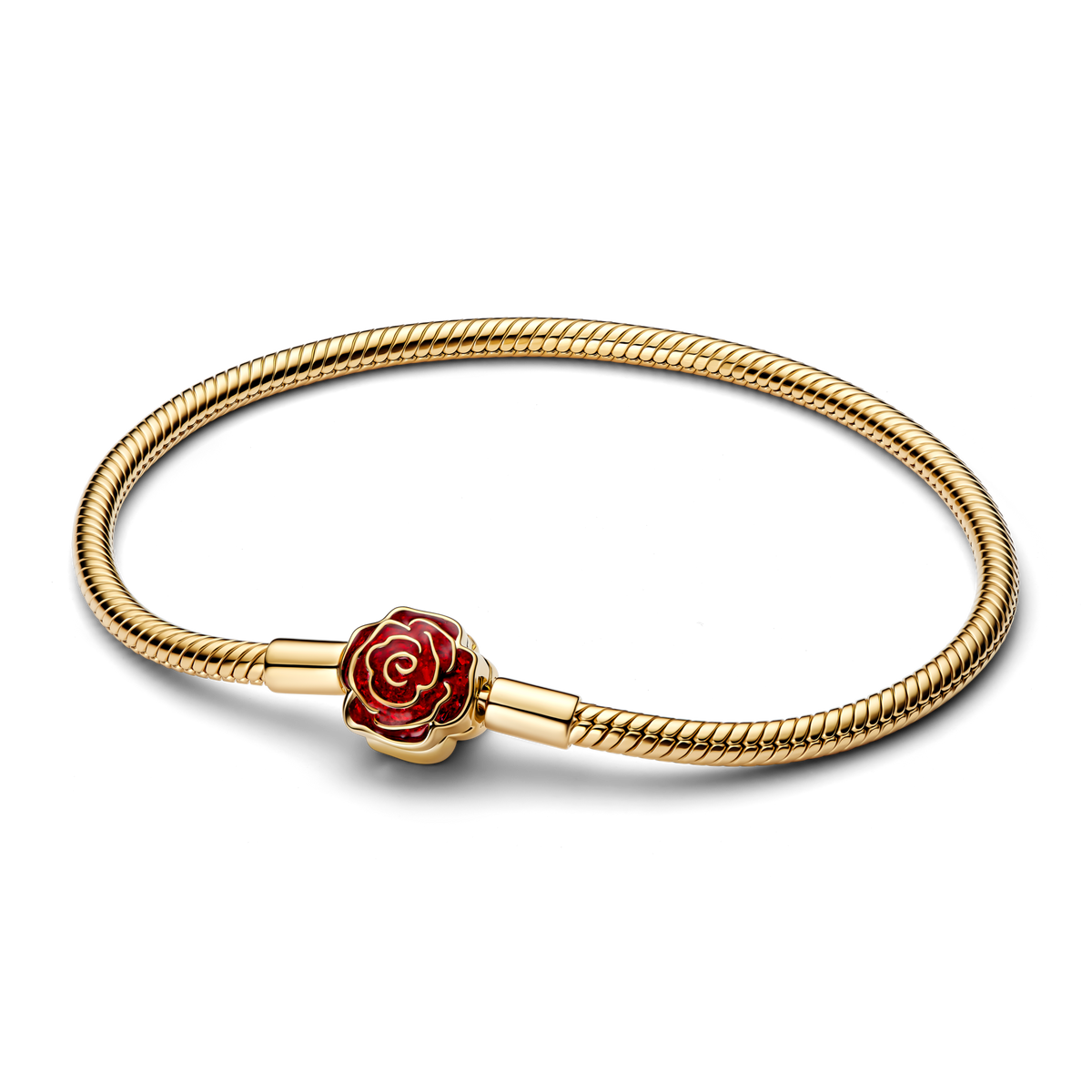 Disney Beauty and the Beast Enchanted Rose Snake Chain Bracelet