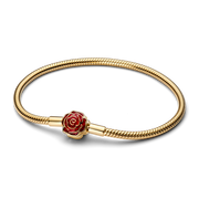Disney Beauty and the Beast Enchanted Rose Snake Chain Bracelet