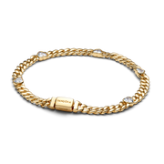Gold Plated Heart Cuban Chain Bracelet & Ring Set