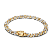 Two-tone Pavé Cuban Chain Bracelet