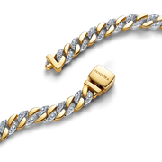Two-tone Pavé Cuban Chain Bracelet