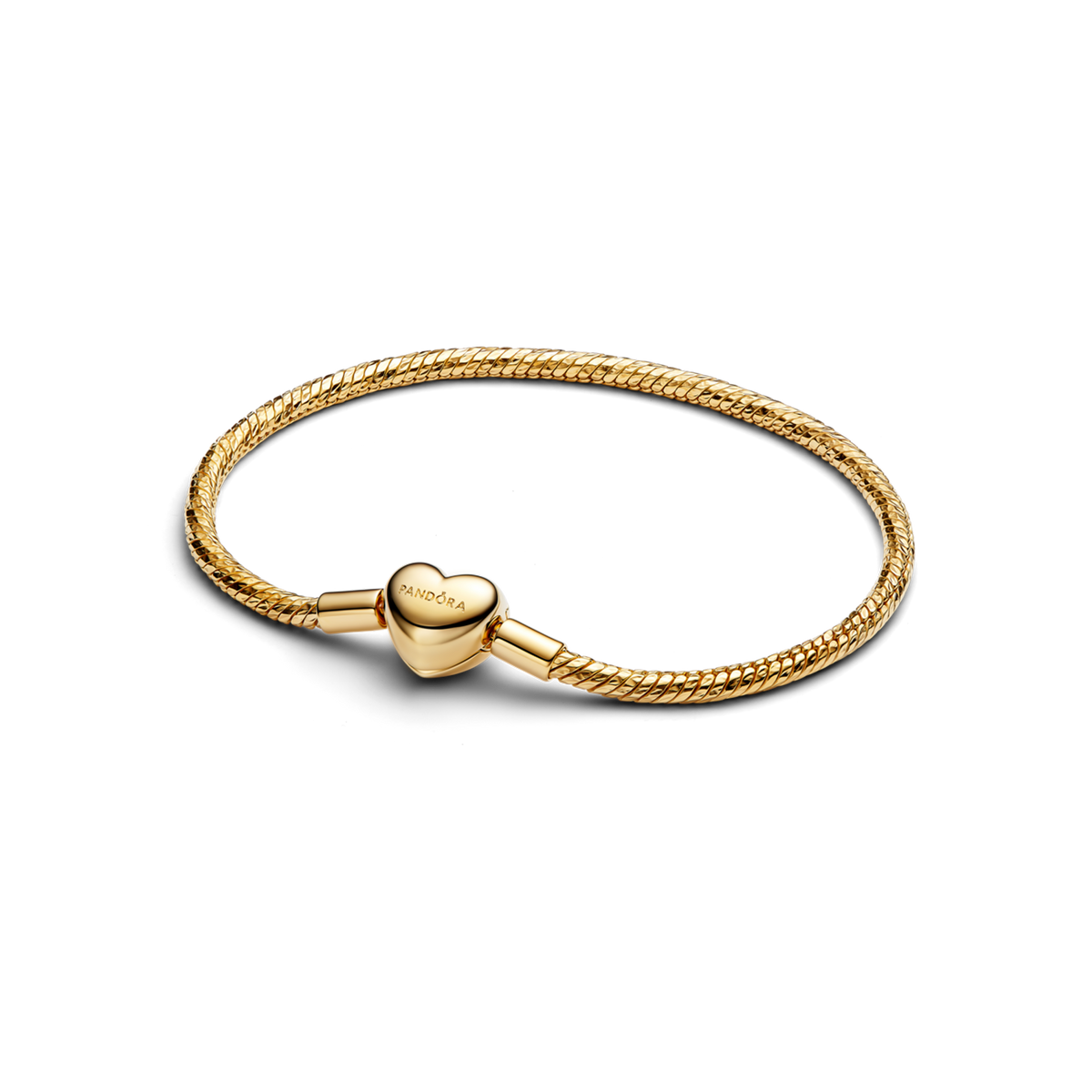 Heart Clasp Faceted Snake Chain Bracelet