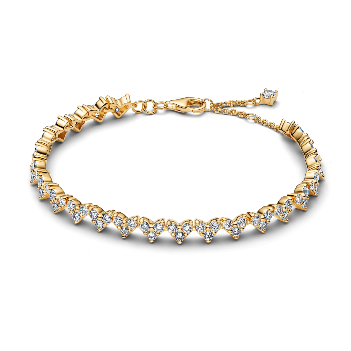 Triple Stone Heart Bracelet