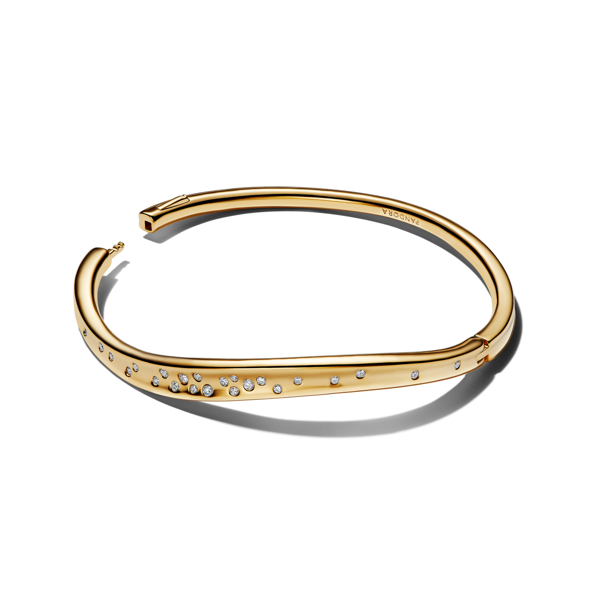 Organically Shaped Stone-Set Bangle