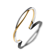 Entwined Two-Tone Open Bangle