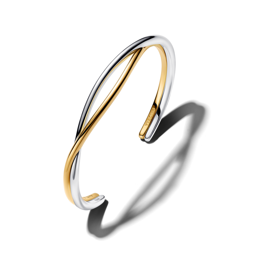 Entwined Two-Tone Open Bangle