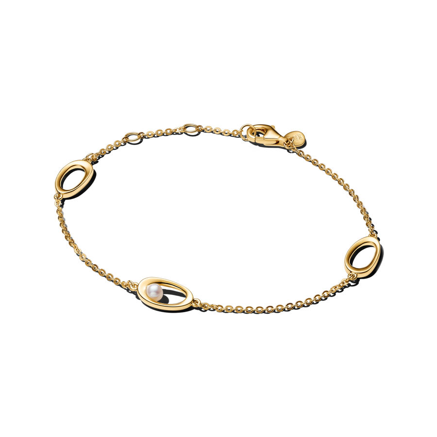 Organically Shaped Oval & Treated Freshwater Cultured Pearl Bracelet