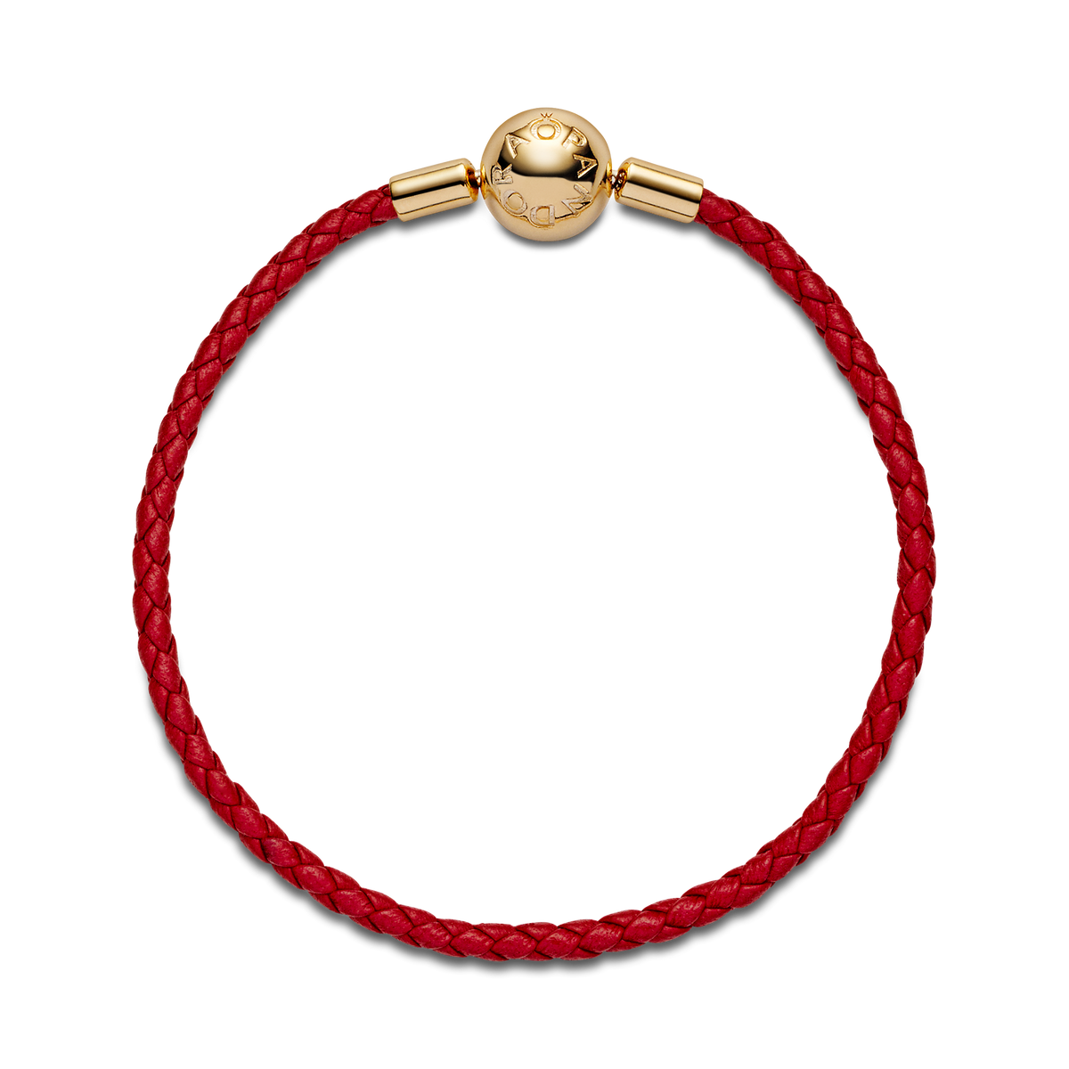 Pandora Moments Red Woven Leather Bracelet