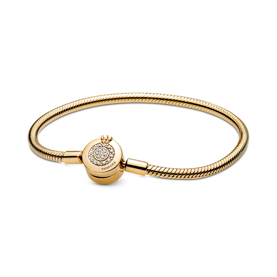 Pandora Moments Sparkling Crown O Snake Chain Bracelet