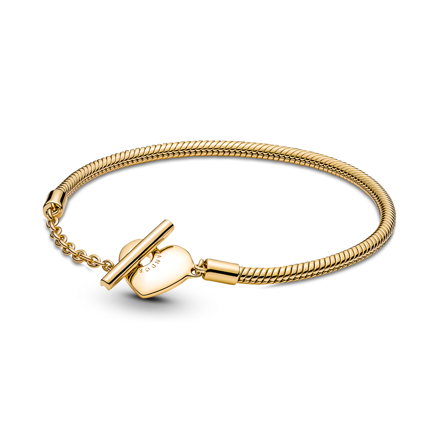 Pandora Moments Heart T-Bar Snake Chain Bracelet