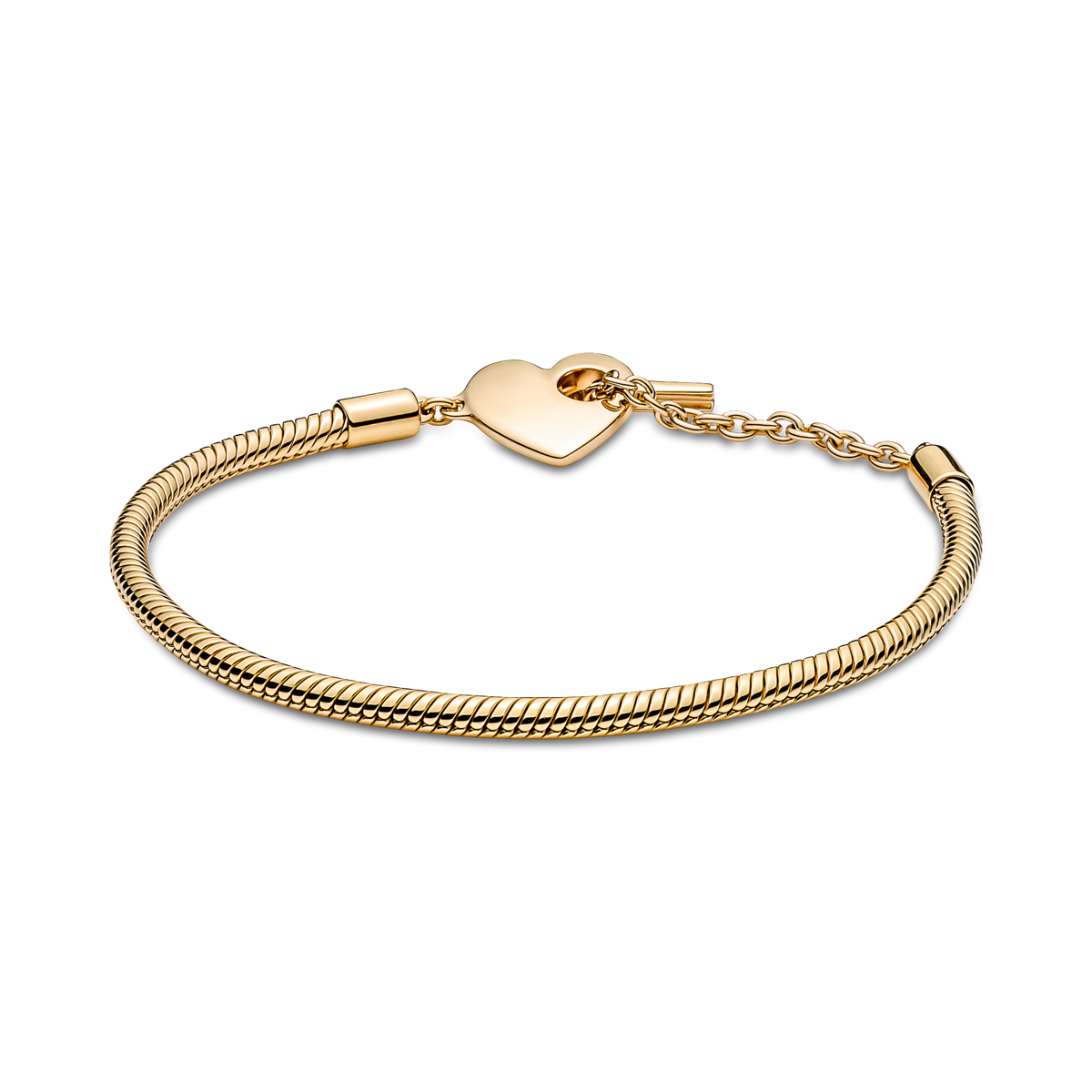 Pandora Moments Heart T-Bar Snake Chain Bracelet