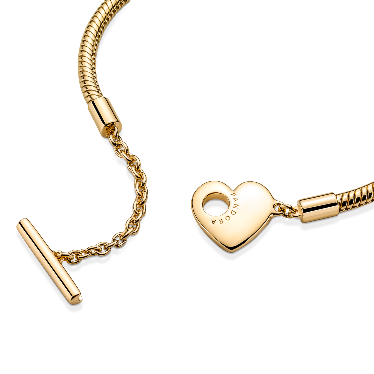 Pandora Moments Heart T-Bar Snake Chain Bracelet