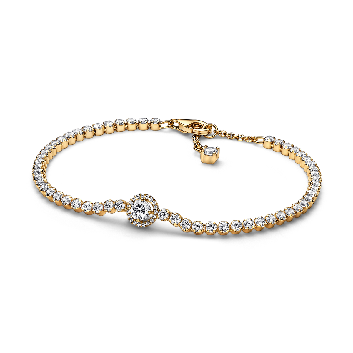 Sparkling Halo Tennis Bracelet