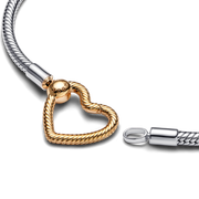 Pandora Moments Heart Closure Snake Chain Bracelet