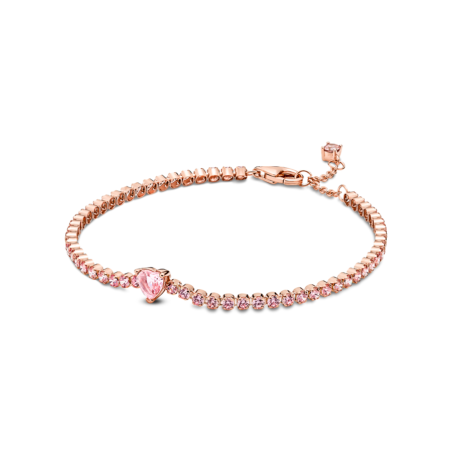 Sparkling Heart Tennis Bracelet