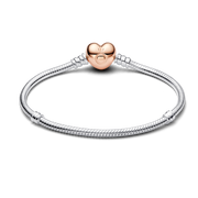 Moments Heart & Snake Chain Bracelet