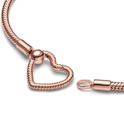 Pandora Moments Heart Closure Snake Chain Bracelet