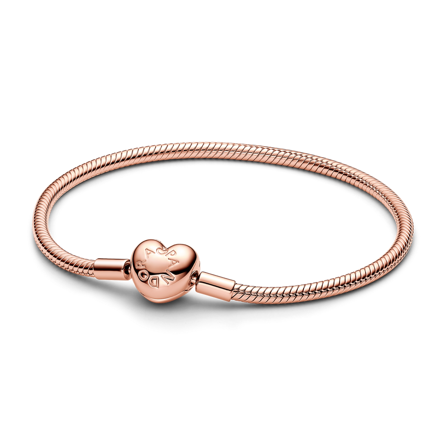 Pandora Moments Heart Clasp Snake Chain Bracelet
