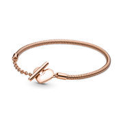 Pandora Moments Heart T-Bar Snake Chain Bracelet