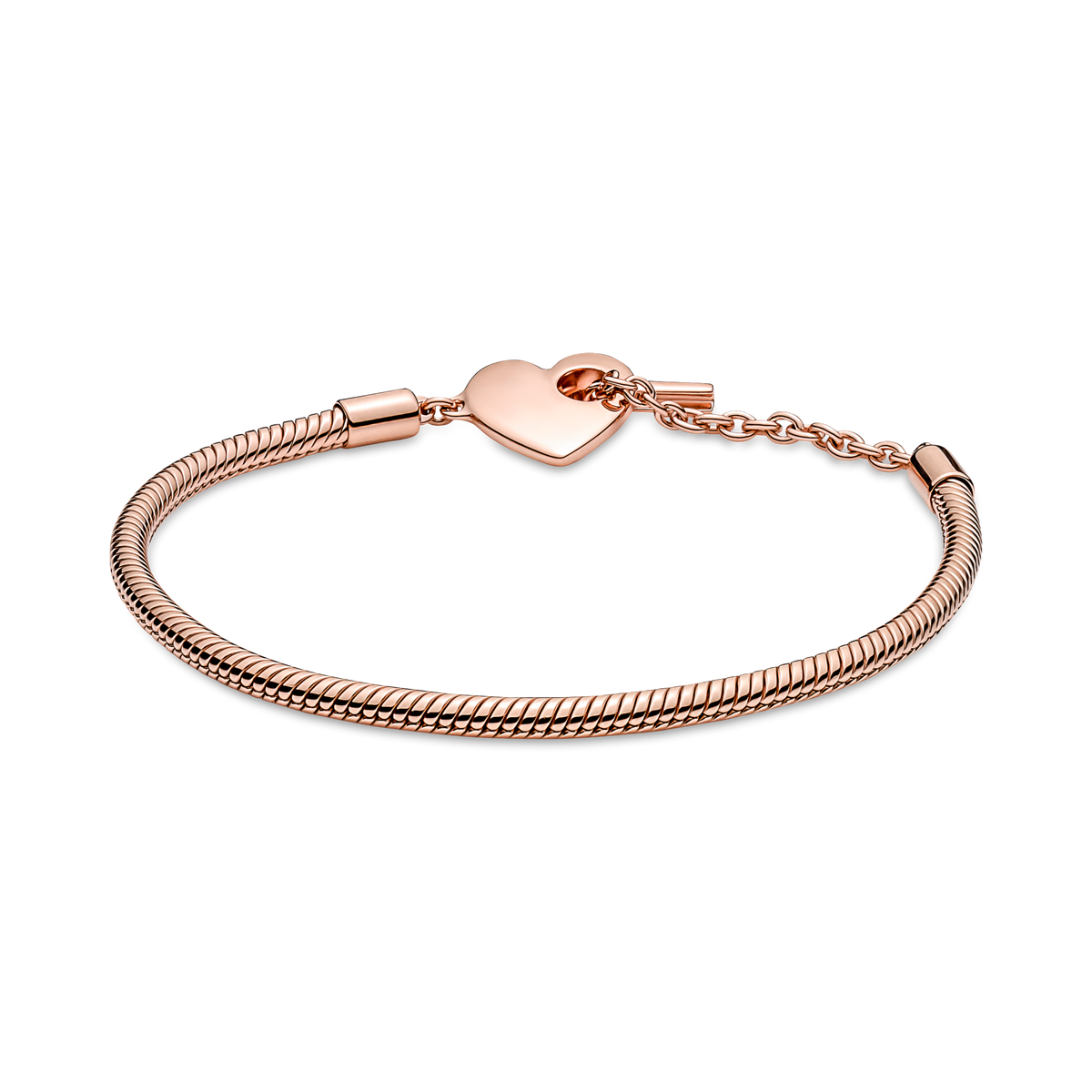 Pandora Moments Heart T-Bar Snake Chain Bracelet
