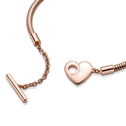 Pandora Moments Heart T-Bar Snake Chain Bracelet