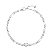 Sparkling Heart Tennis Bracelet