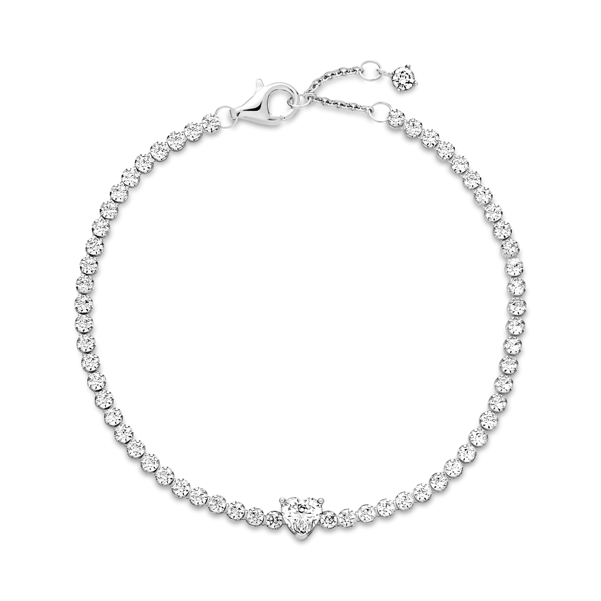 Sparkling Heart Tennis Bracelet