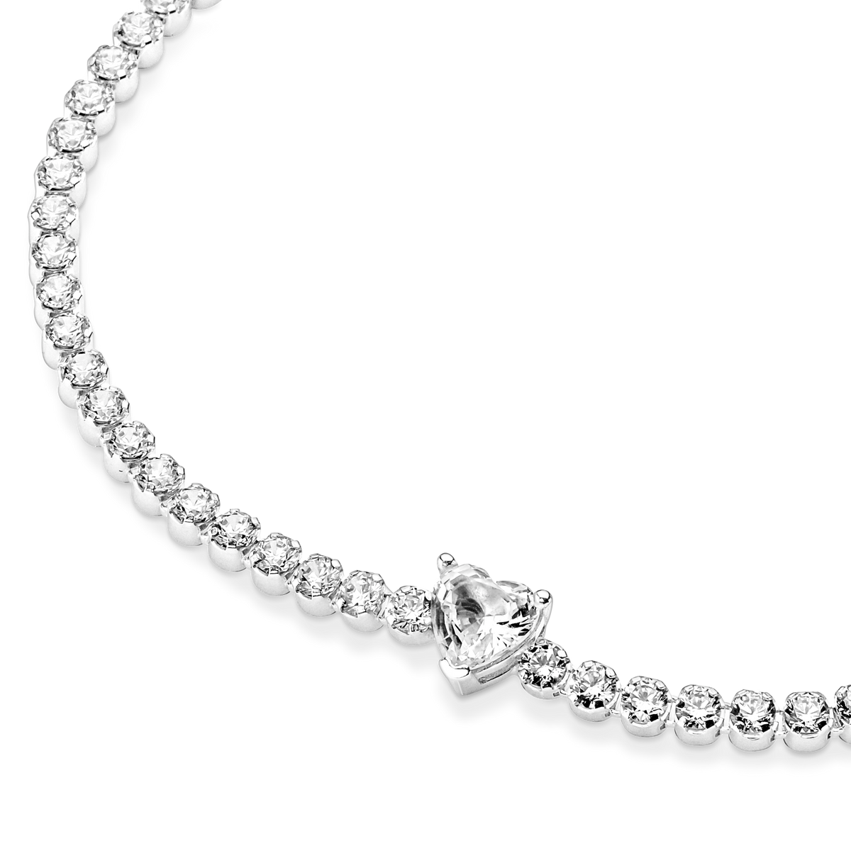Sparkling Heart Tennis Bracelet