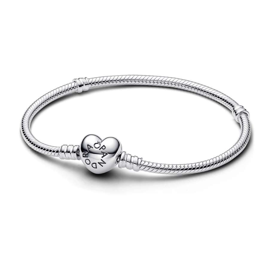 Moments Heart & Snake Chain Bracelet