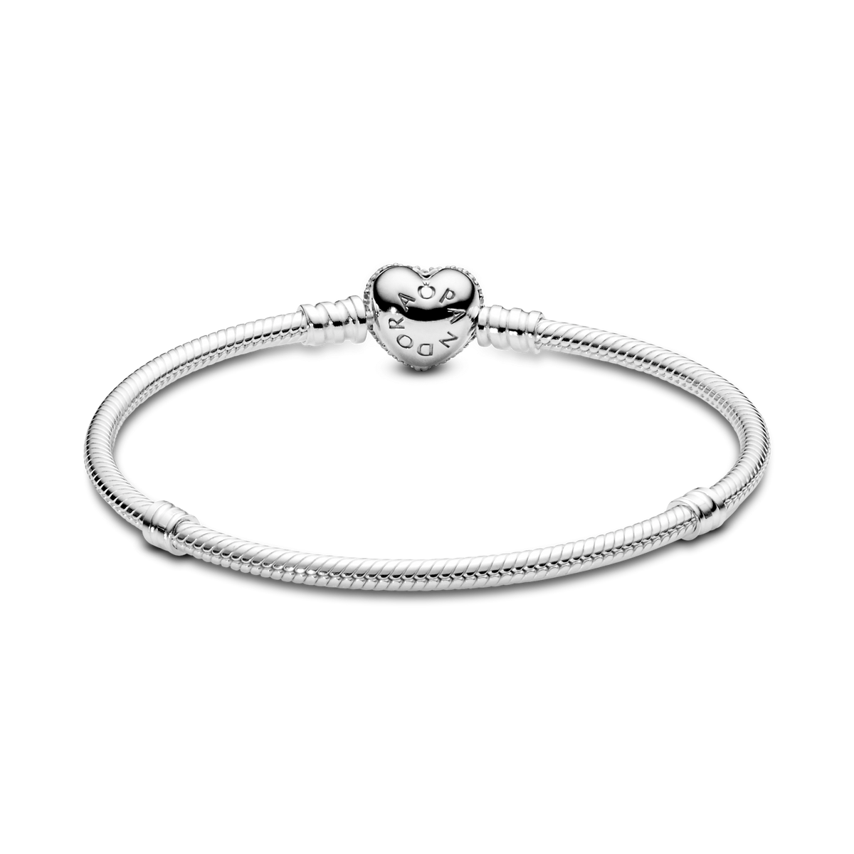 Moments Sparkling Heart & Snake Chain Bracelet