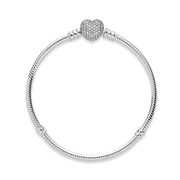 Moments Sparkling Heart & Snake Chain Bracelet