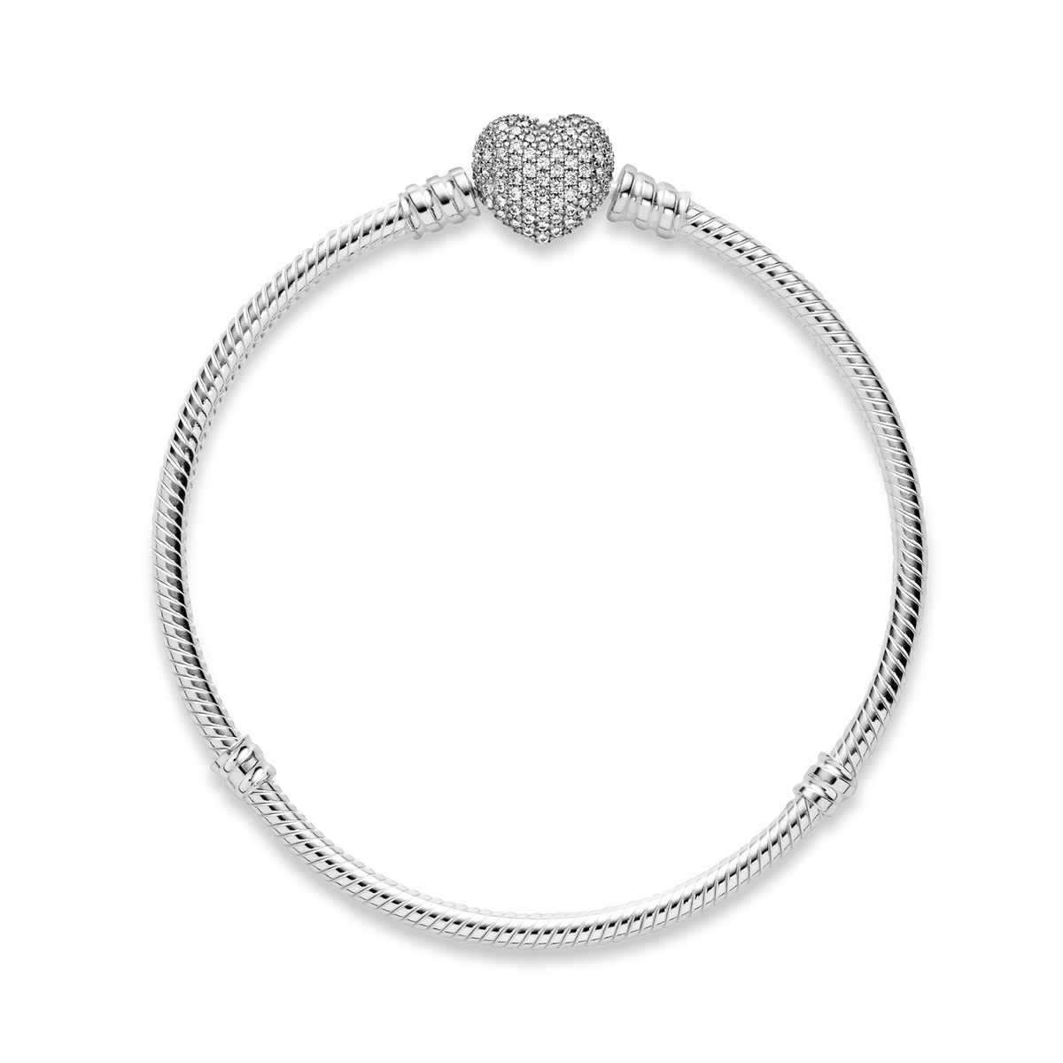Moments Sparkling Heart & Snake Chain Bracelet