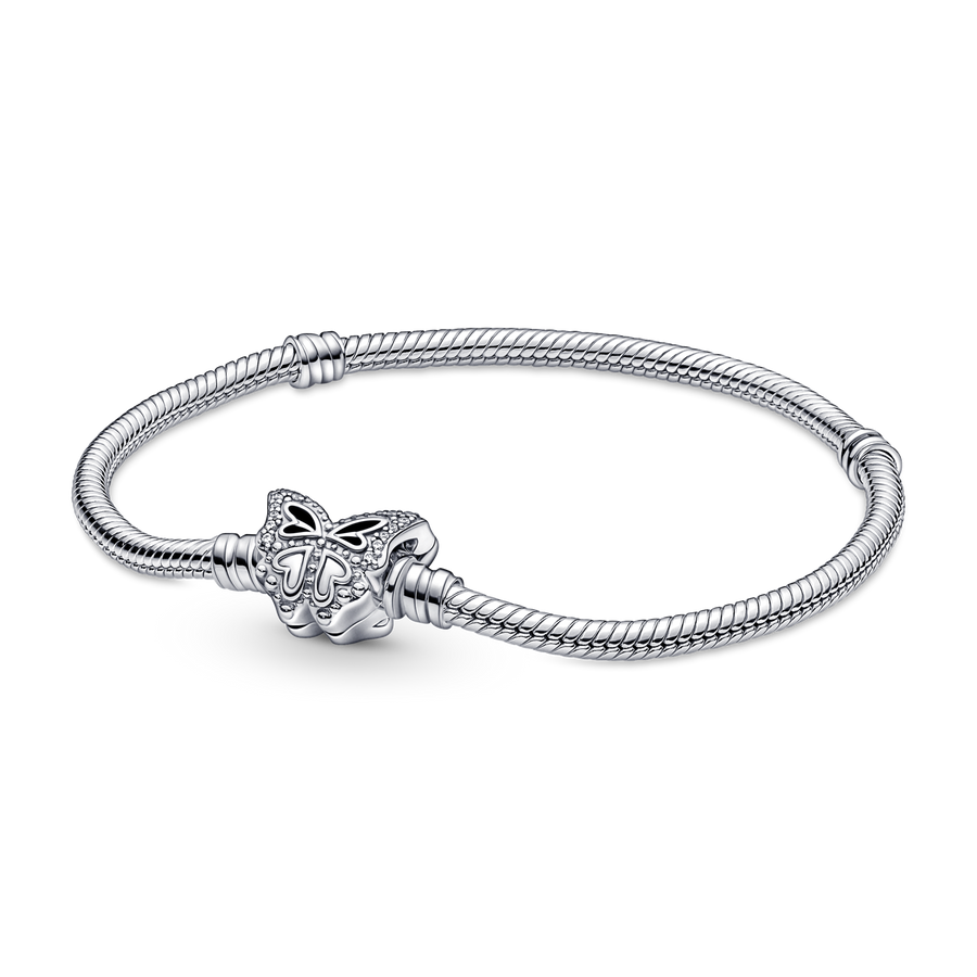 Pandora Moments Butterfly Clasp Snake Chain Bracelet