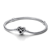 Pandora Moments Sparkling Infinity Heart Clasp Snake Chain Bracelet