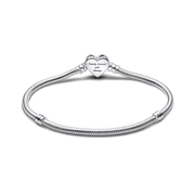 Sparkling Pink Infinity Heart Clasp Snake Chain Bracelet