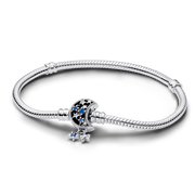 Pandora Moments Sparkling Moon Clasp Snake Chain Bracelet