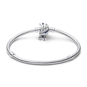 Pandora Moments Sparkling Moon Clasp Snake Chain Bracelet